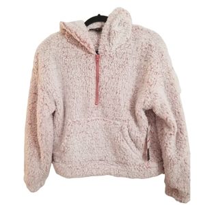 NWT Almost Famous Sherpa Fleece Shearling Hoodie 1/2 Zip Women's Size Large